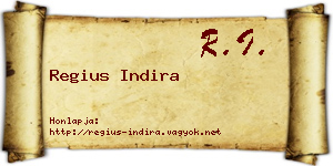 Regius Indira névjegykártya